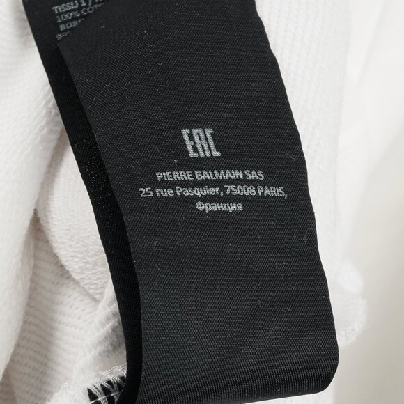 Balmain White Oversized Printed Logo Long Sleeve Sweatshirt - Picture 11 of 11